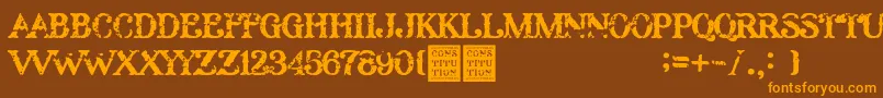 Constitution Font – Orange Fonts on Brown Background