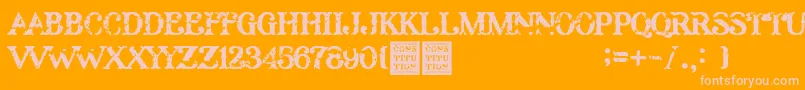 Constitution Font – Pink Fonts on Orange Background