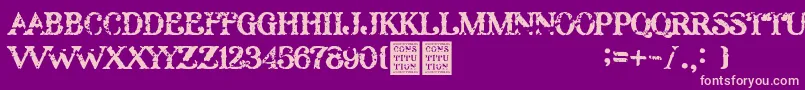 Constitution Font – Pink Fonts on Purple Background