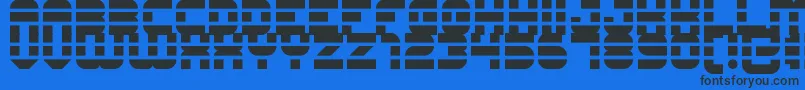 construction lines Font – Black Fonts on Blue Background