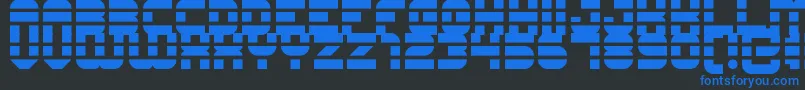 construction lines Font – Blue Fonts on Black Background