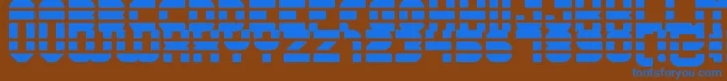Шрифт construction lines – синие шрифты на коричневом фоне
