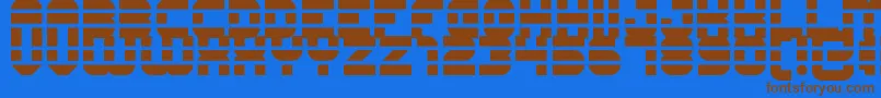 フォントconstruction lines – 茶色の文字が青い背景にあります。