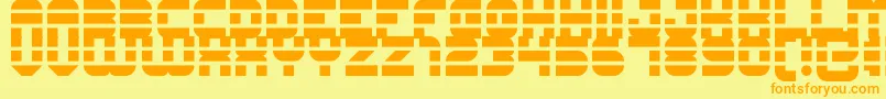 construction lines Font – Orange Fonts on Yellow Background