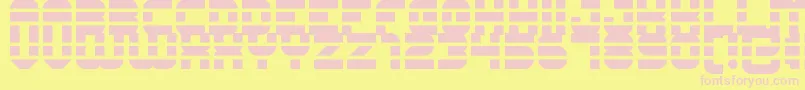 construction lines Font – Pink Fonts on Yellow Background