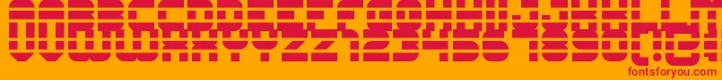 construction lines Font – Red Fonts on Orange Background