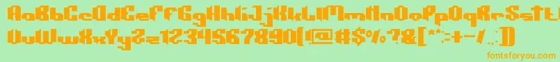 CONSTRUCTION Font – Orange Fonts on Green Background