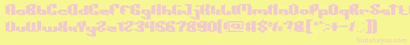 CONSTRUCTION Font – Pink Fonts on Yellow Background