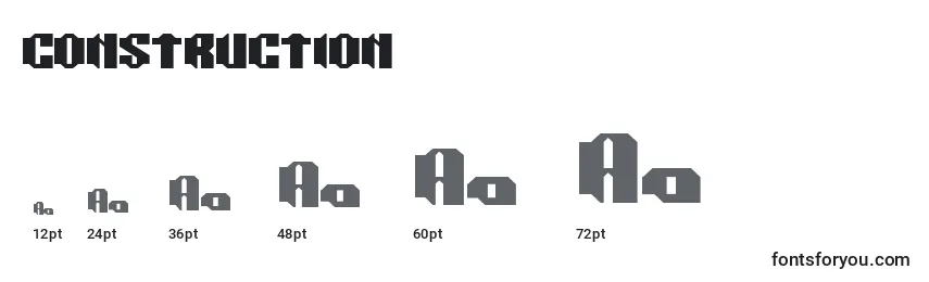 CONSTRUCTION Font Sizes