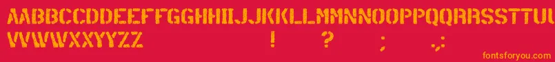 container Font – Orange Fonts on Red Background