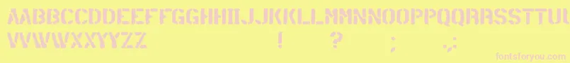 container Font – Pink Fonts on Yellow Background