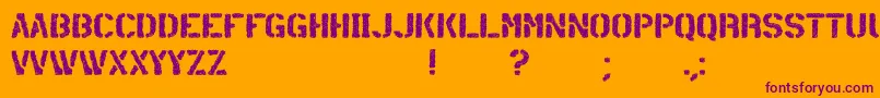 container Font – Purple Fonts on Orange Background