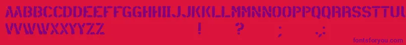 container Font – Purple Fonts on Red Background