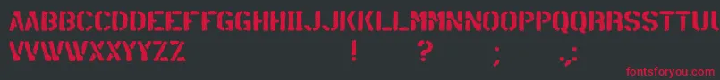 container Font – Red Fonts on Black Background