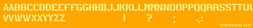 container Font – Yellow Fonts on Orange Background