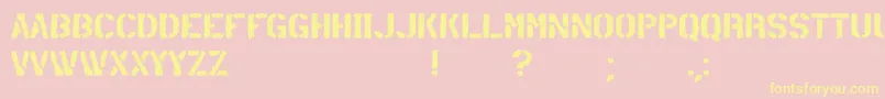 container Font – Yellow Fonts on Pink Background