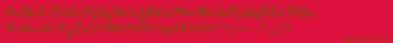 フォントcontania – 赤い背景に茶色の文字
