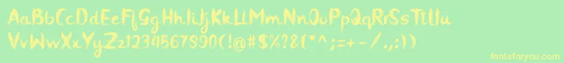 contania Font – Yellow Fonts on Green Background