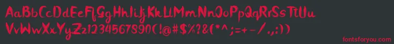 contania Font – Red Fonts on Black Background