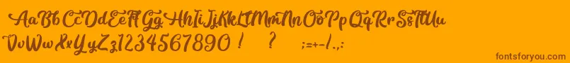 Contemplation Font – Brown Fonts on Orange Background