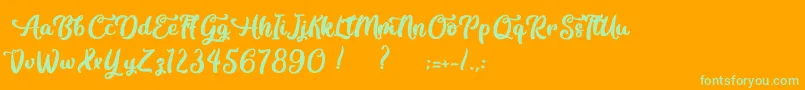 Contemplation Font – Green Fonts on Orange Background