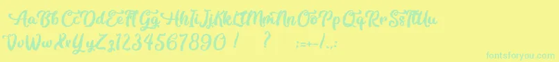 フォントContemplation – 黄色い背景に緑の文字