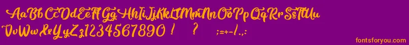 Contemplation Font – Orange Fonts on Purple Background