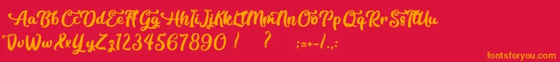 Contemplation-fontti – oranssit fontit punaisella taustalla
