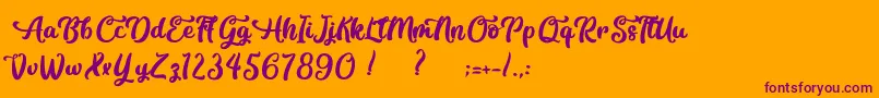Police Contemplation – polices violettes sur fond orange