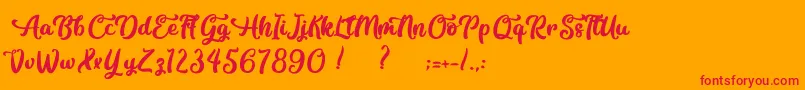 Contemplation Font – Red Fonts on Orange Background