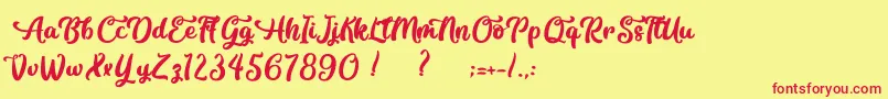 Contemplation Font – Red Fonts on Yellow Background