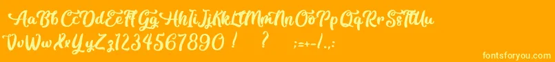 Contemplation Font – Yellow Fonts on Orange Background