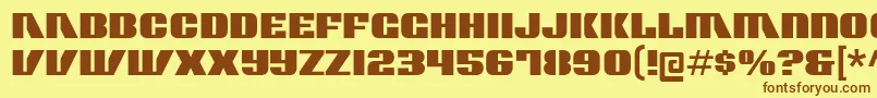 contour generator-Schriftart – Braune Schriften auf gelbem Hintergrund