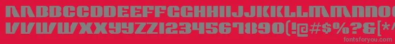 contour generator-fontti – harmaat kirjasimet punaisella taustalla