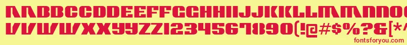 contour generator-Schriftart – Rote Schriften auf gelbem Hintergrund