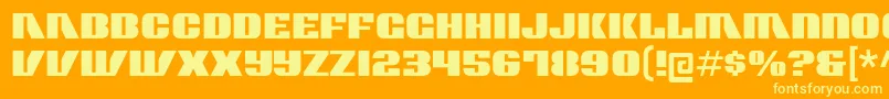 contour generator-Schriftart – Gelbe Schriften auf orangefarbenem Hintergrund