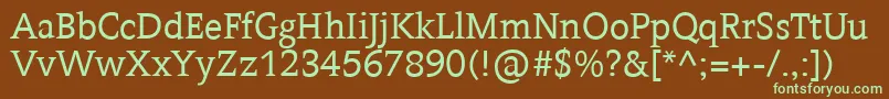Шрифт CONTRA   – зелёные шрифты на коричневом фоне