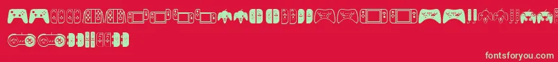 Fonte Controllers – fontes verdes em um fundo vermelho