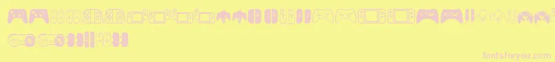 Controllers Font – Pink Fonts on Yellow Background