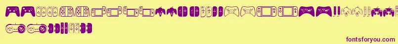 Controllers Font – Purple Fonts on Yellow Background