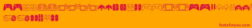 Controllers Font – Red Fonts on Orange Background