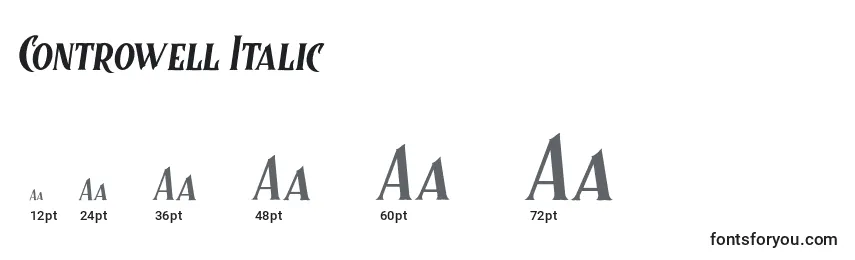 Größen der Schriftart Controwell Italic