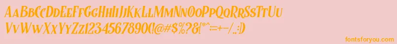 Controwell Italic Font – Orange Fonts on Pink Background