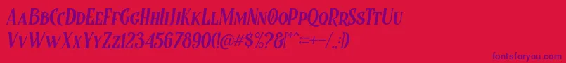 Controwell Italic Font – Purple Fonts on Red Background