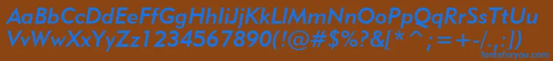 Geometric415MediumItalicBt Font – Blue Fonts on Brown Background