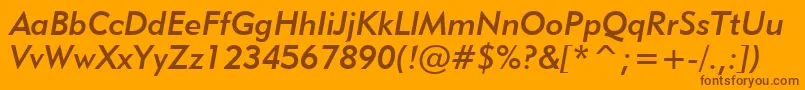 Geometric415MediumItalicBt Font – Brown Fonts on Orange Background