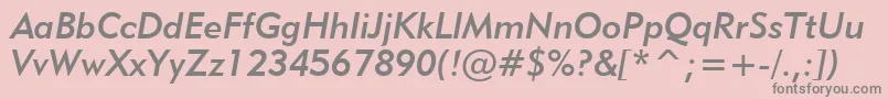 Geometric415MediumItalicBt Font – Gray Fonts on Pink Background