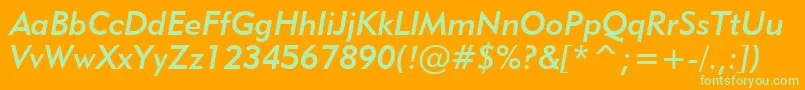 Geometric415MediumItalicBt Font – Green Fonts on Orange Background