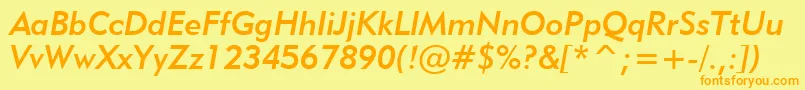 Geometric415MediumItalicBt Font – Orange Fonts on Yellow Background
