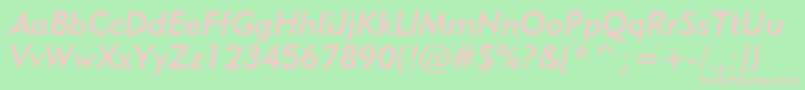 フォントGeometric415MediumItalicBt – 緑の背景にピンクのフォント